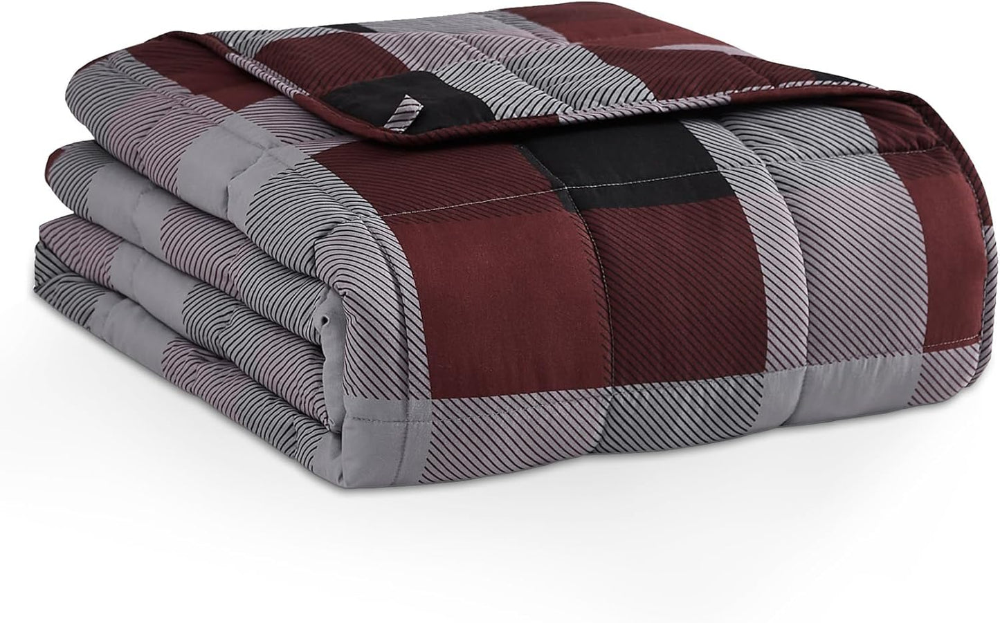 L'AGRATY Weighted Blanket - 48"x72" 15lbs Cooling Breathable Heavy Blanket Microfiber Material with Glass Beads for Adult All-Season Summer Fall Winter Soft Thick Comfort