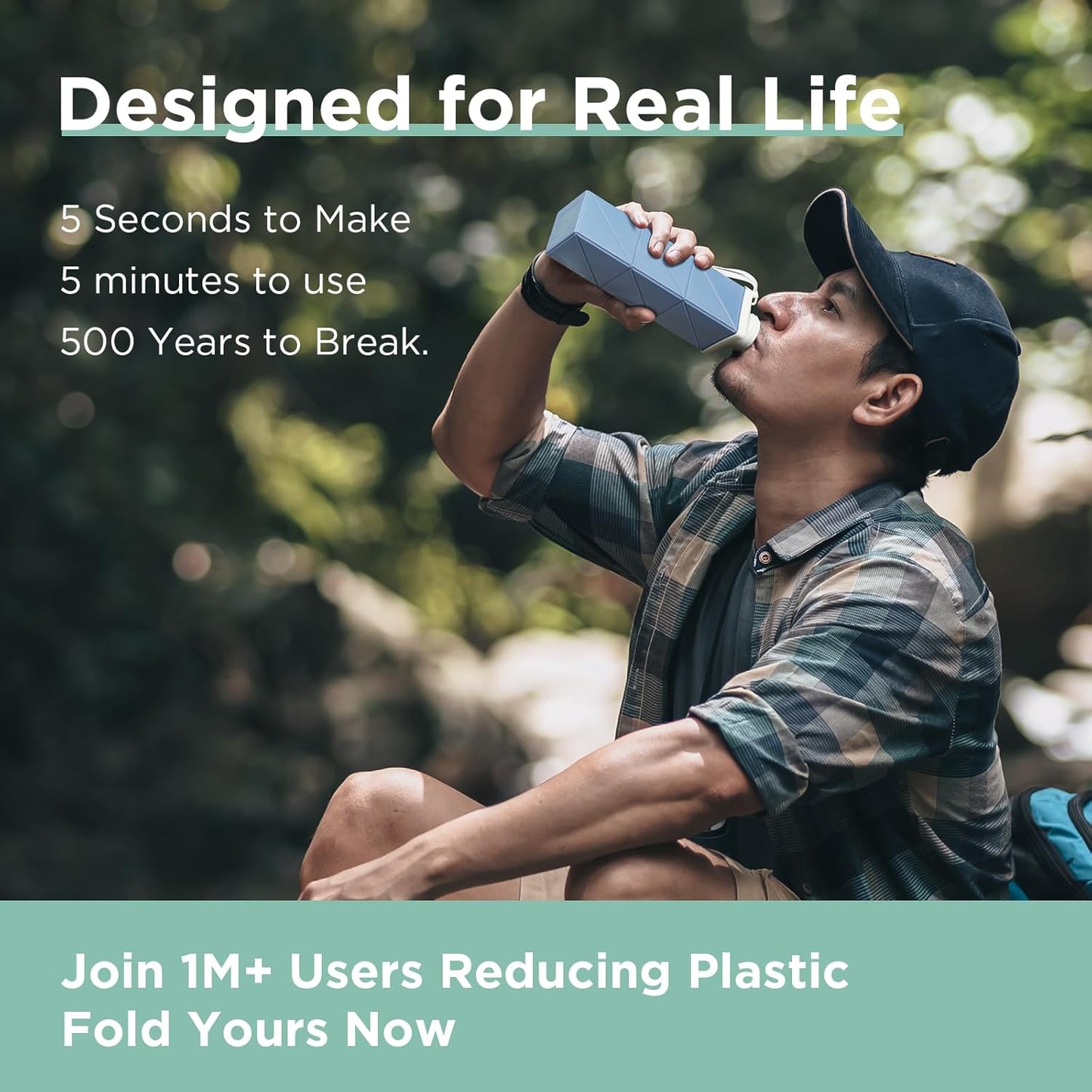 POMKAKA Collapsible Water Bottles 24.3oz(720ml), 2nd Generation Leakproof BPA-Free Travel Water Bottle,Lightweight Reusable Water bottle for Travel Cycling Gym Camping Sports,Blue