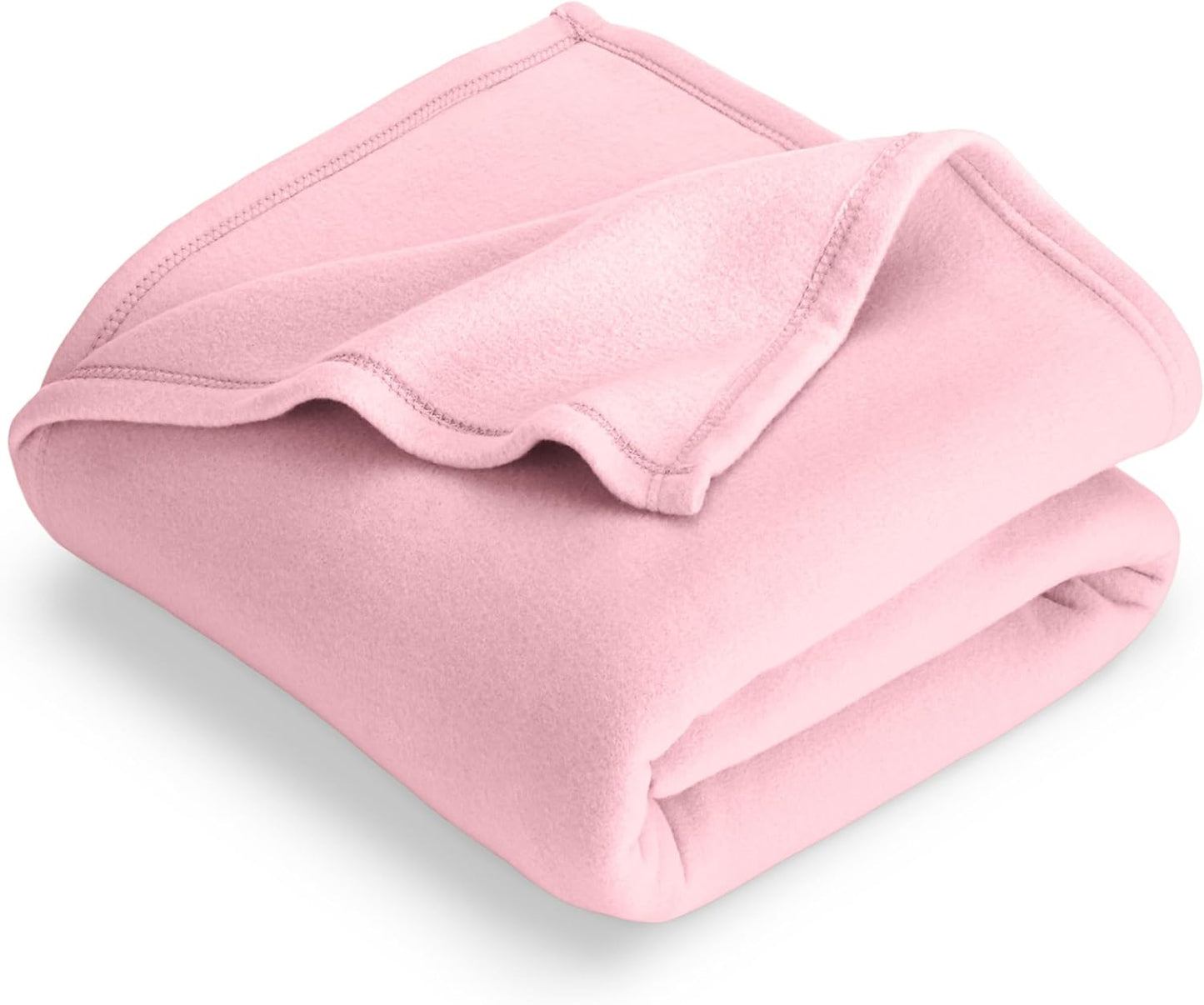 Bare Home Polar Fleece Blanket - Light Pink - Warm & Cozy - Premium Fleece for Bed, Sofa, Camping, Travel and Cold Nights - Lightweight Blanket (King, Light Pink)