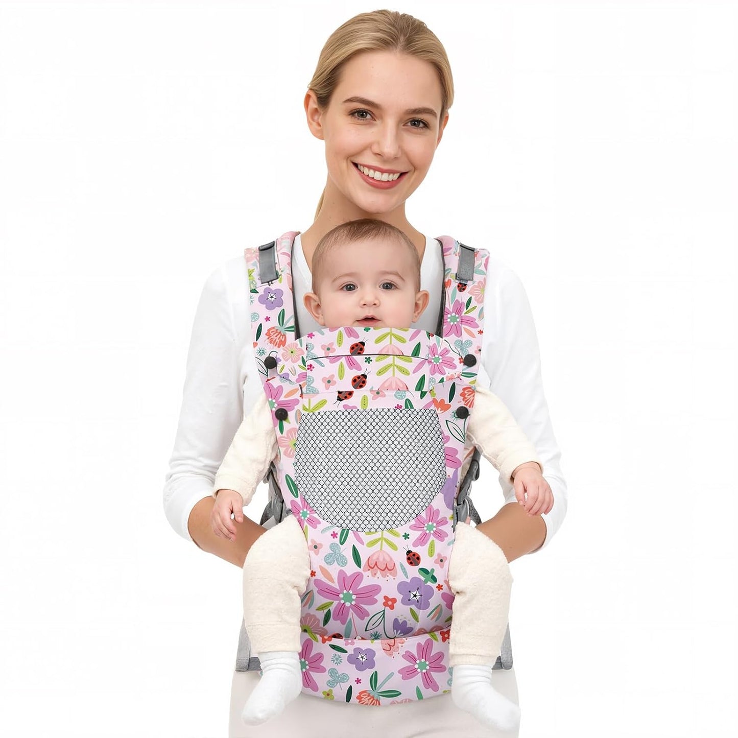 Newborn Baby Front Carrier Backpack, Toddler Baby Body Carrier, 7-66 Lbs Ergonomic Design, Lumbar Support, Lightweight