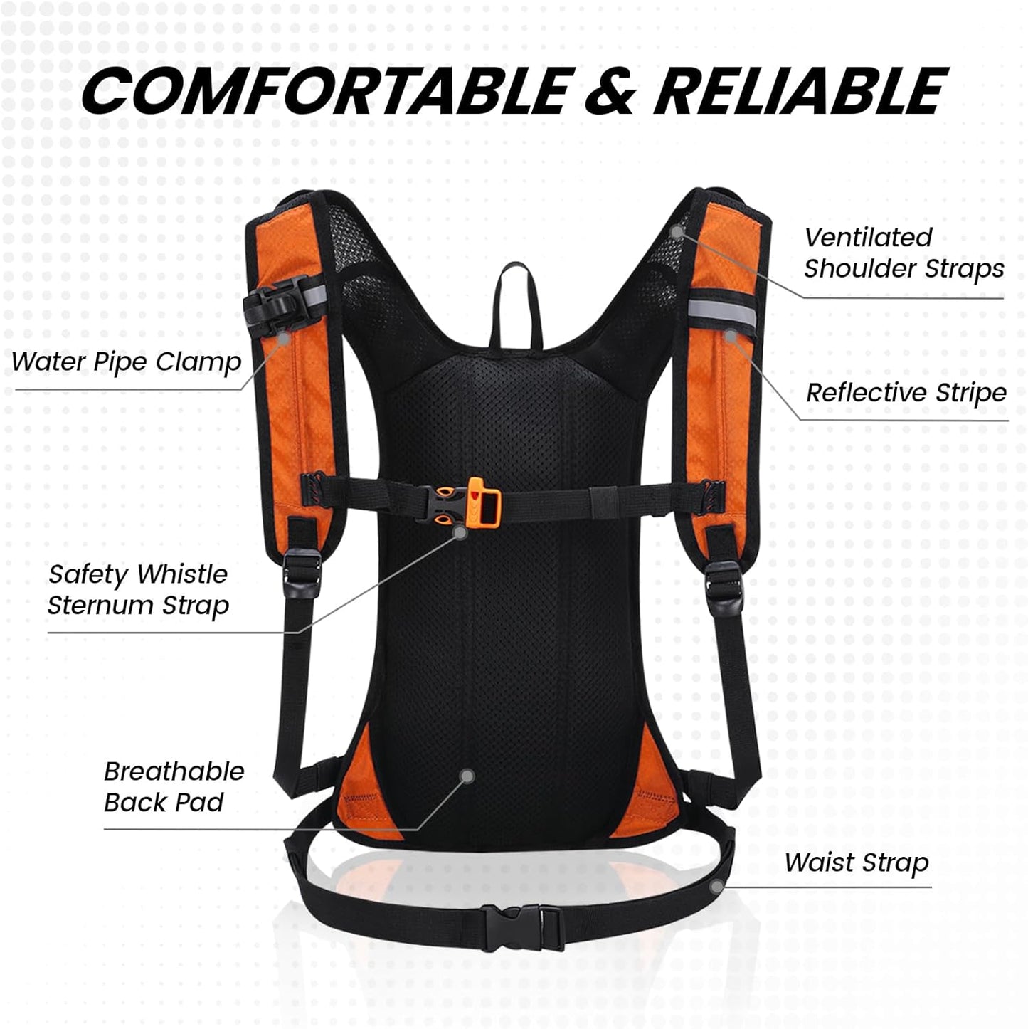 Nepest Hydration Pack Backpack for Women & Men, Lightweight Water Backpack with 2L Water Bladder for Hiking Cycling Running Biking