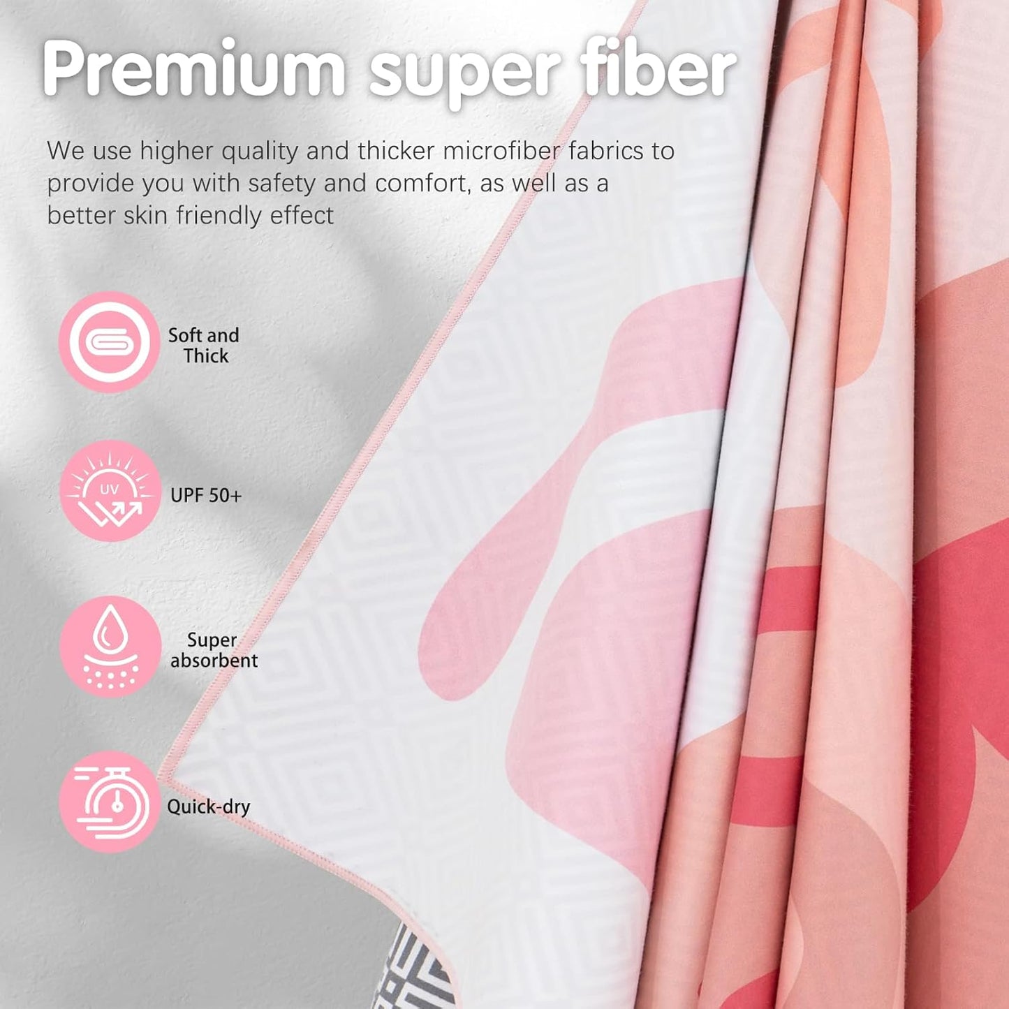 PY SUPER MODE 2 Pack Beach Towel - 75 x 35 inches Quick Dry Microfiber Beach Towels Oversized, Lightweight Soft and Absorbent Suitable for Swimming Pool Camping for Adults