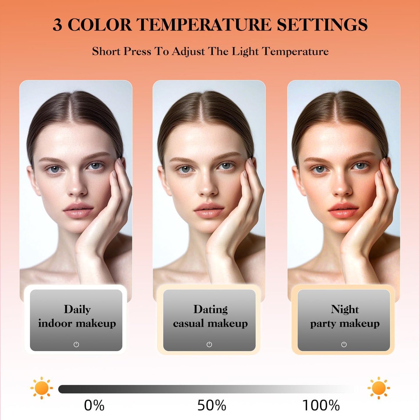 Travel Makeup Bag With LED Mirror,Makeup Travel Train Case with 3 Color Setting,Cosmetic Makeup Organizer Bag with Adjustable Dividers,Portable Make up Bag with Makeup Brush Holder Storage（Caramel）