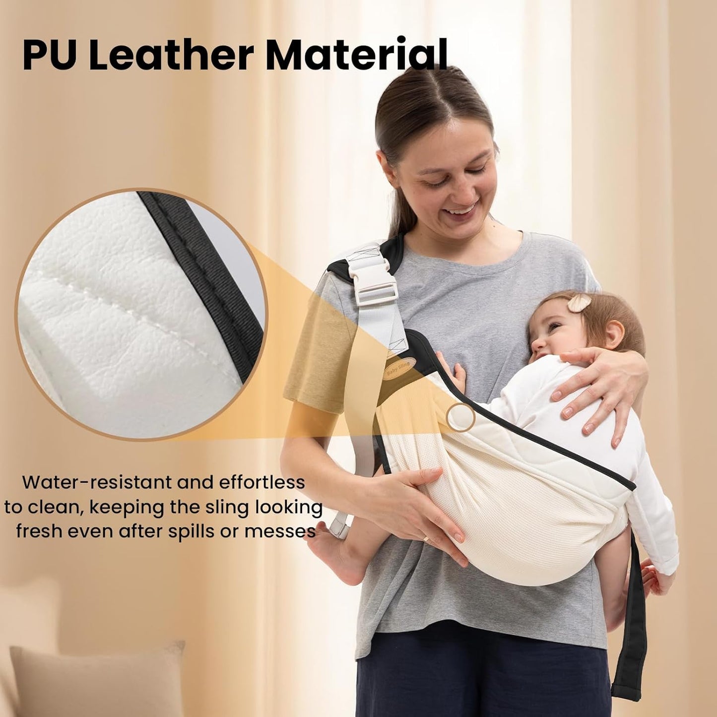 Baby Carrier Newborn to Toddler, Baby Sling Carrier, Toddler Carrier 25-60 lbs with Adjustable Straps, Soft Padded Edges, Lightweight and Travel-Friendly Newborn Baby Carrier