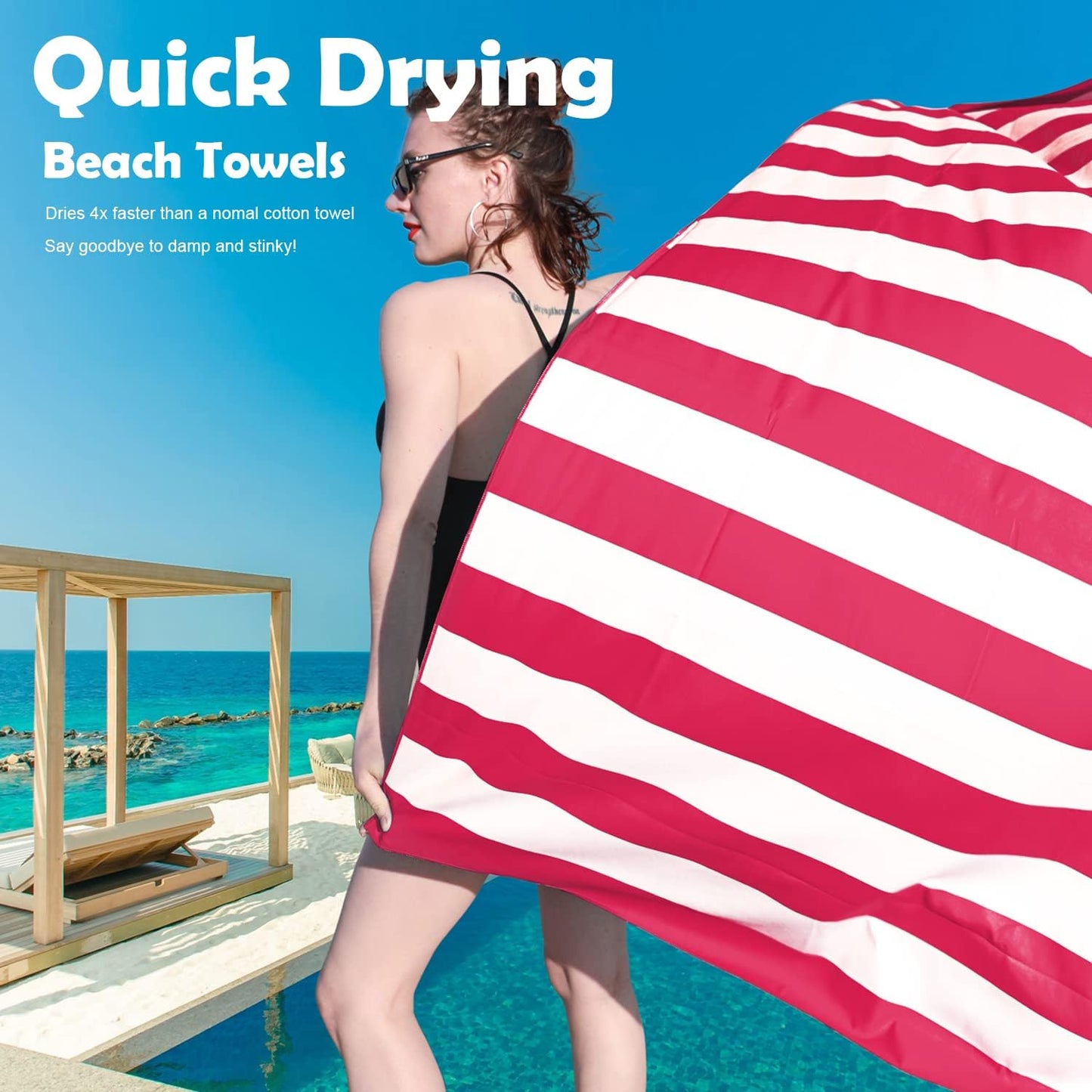 Your Choice Microfiber Quick Dry Sand-Free Beach Towel for Adults & Kids (67x35 Inch, 60x30 Inch) - Oversized, Compact, Lightweight, Absorben