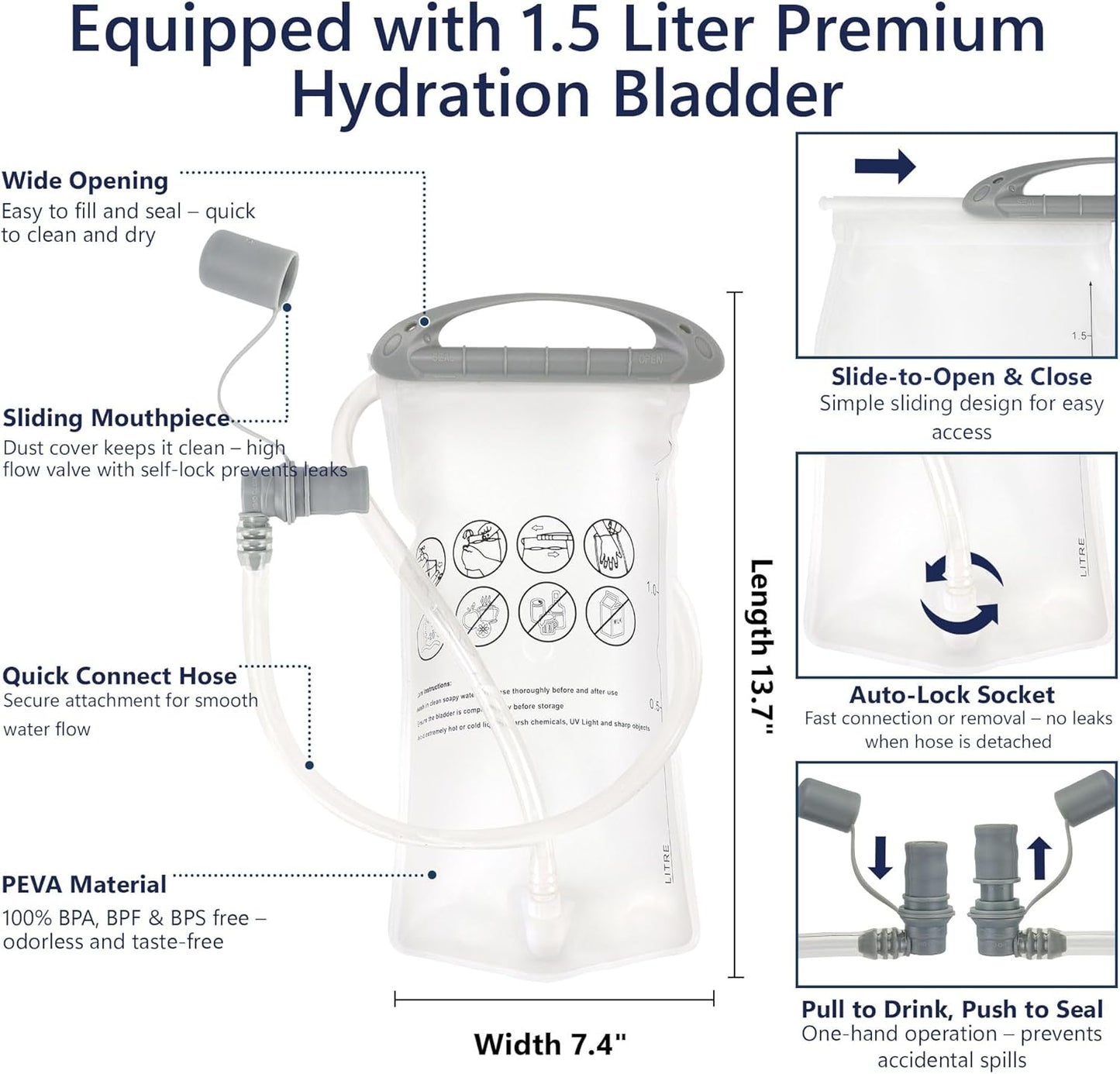 Zavothy Hydration Running Vest for Men & Women – Lightweight 1.5L Hydration Pack with Phone Pockets, Water Bottle Holders, Reflective Strips, Rain Cover – Trail Running, Cycling, Marathon