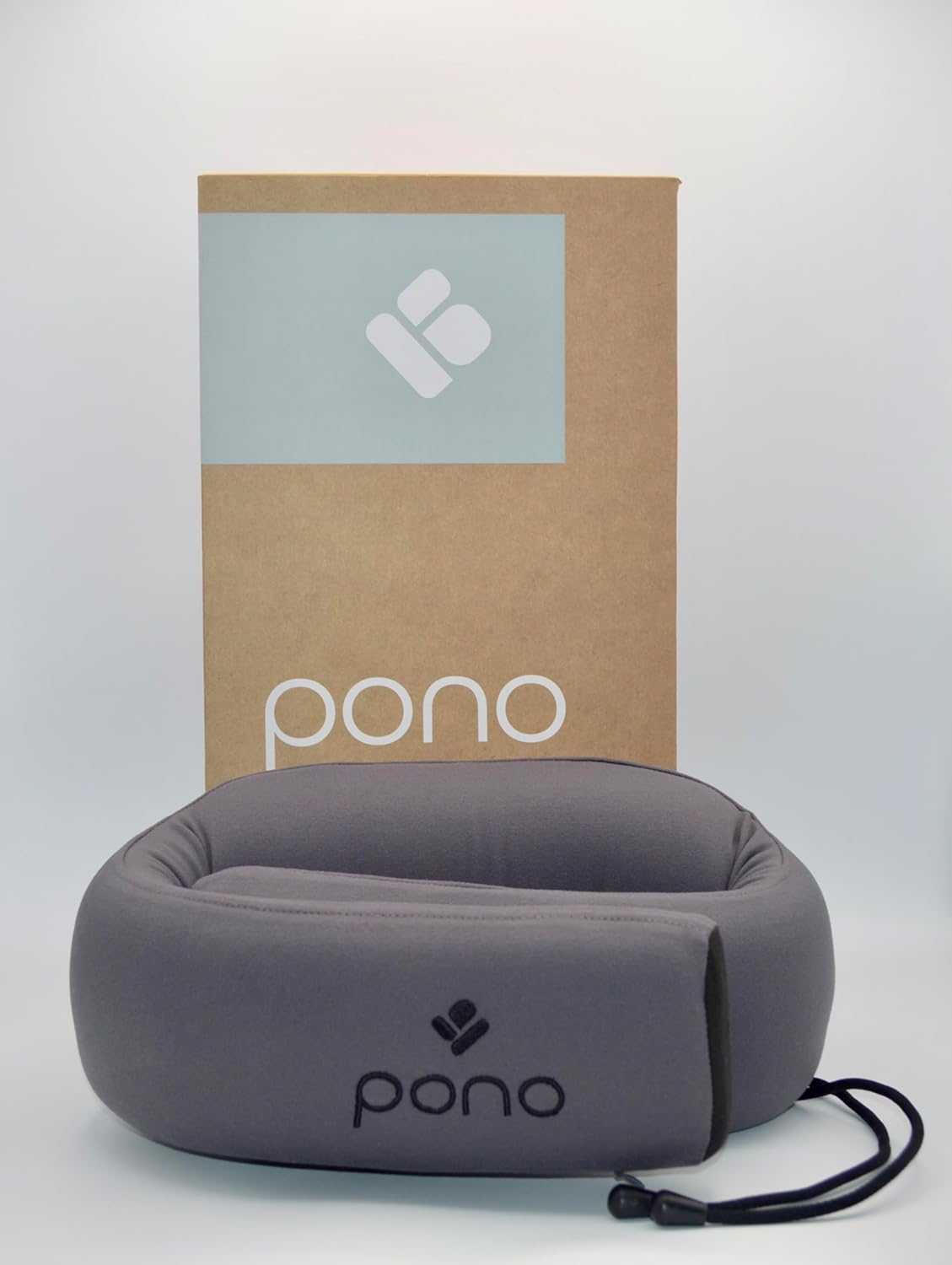 Pono Neck Cradle Travel Pillow: Memory Foam, Ergonomic 360° Adjustable Support, Prevents Neck Pain/Head Nods. Infinity Shape Fits All Adults. Foldable Design for Easy Portability (Twilight Slate)