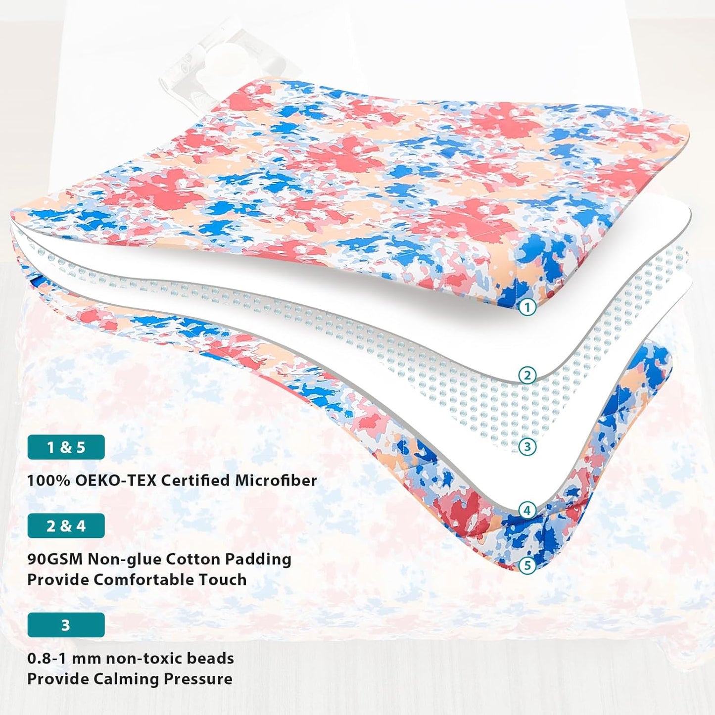 L'AGRATY Weighted Blanket - 60"x80", 15lbs Cooling Breathable Heavy Blanket with Glass Beads for Adult All-Season