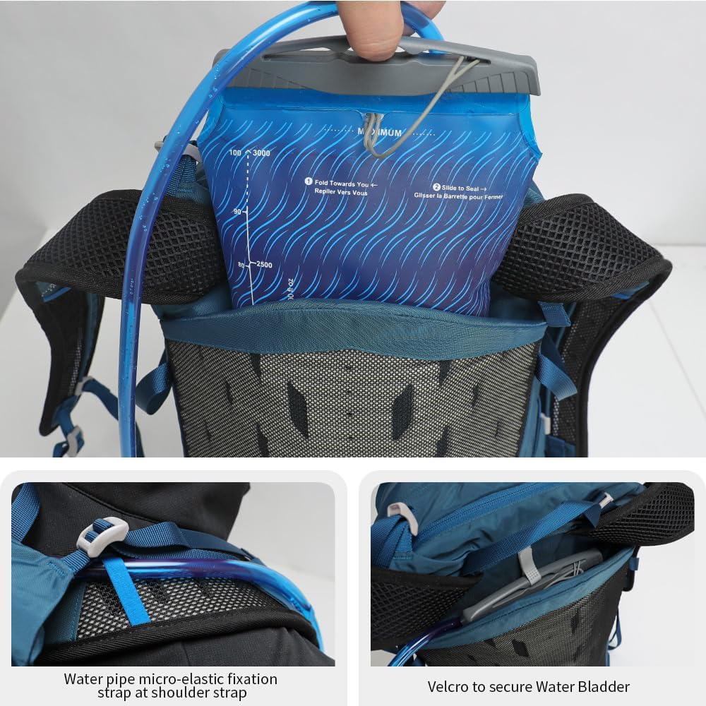 Hiking Hydration Backpack with 3l Water Bladder for Women and Men 25L Water Backpack for Hiking, Cycling, Climbing, Camping