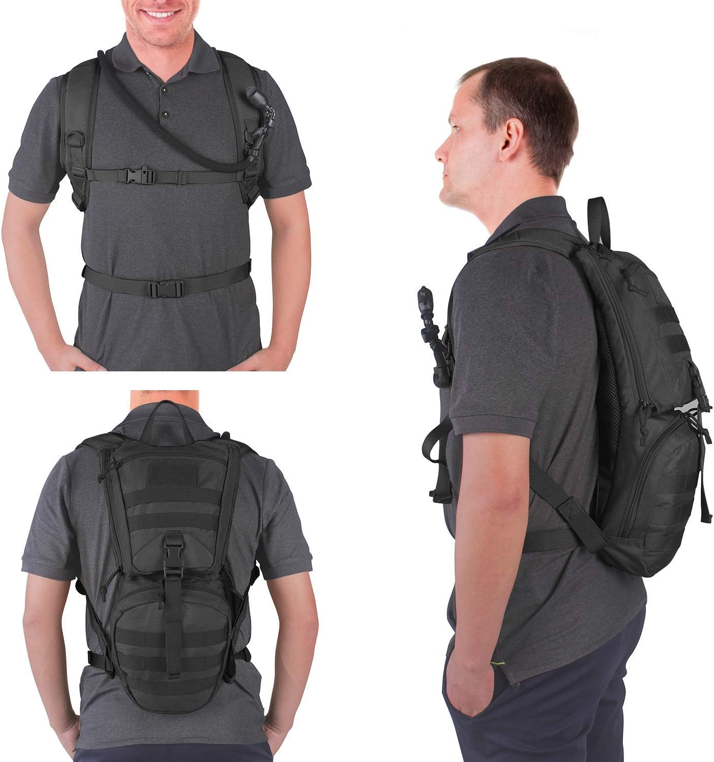 Unigear Tactical Hydration Packs Backpack 1050D with 3L Water Bladder, Thermal Insulation Pack Keeps Liquid Cool up to 4 Hours for Hiking, Cycling, Hunting and Climbing