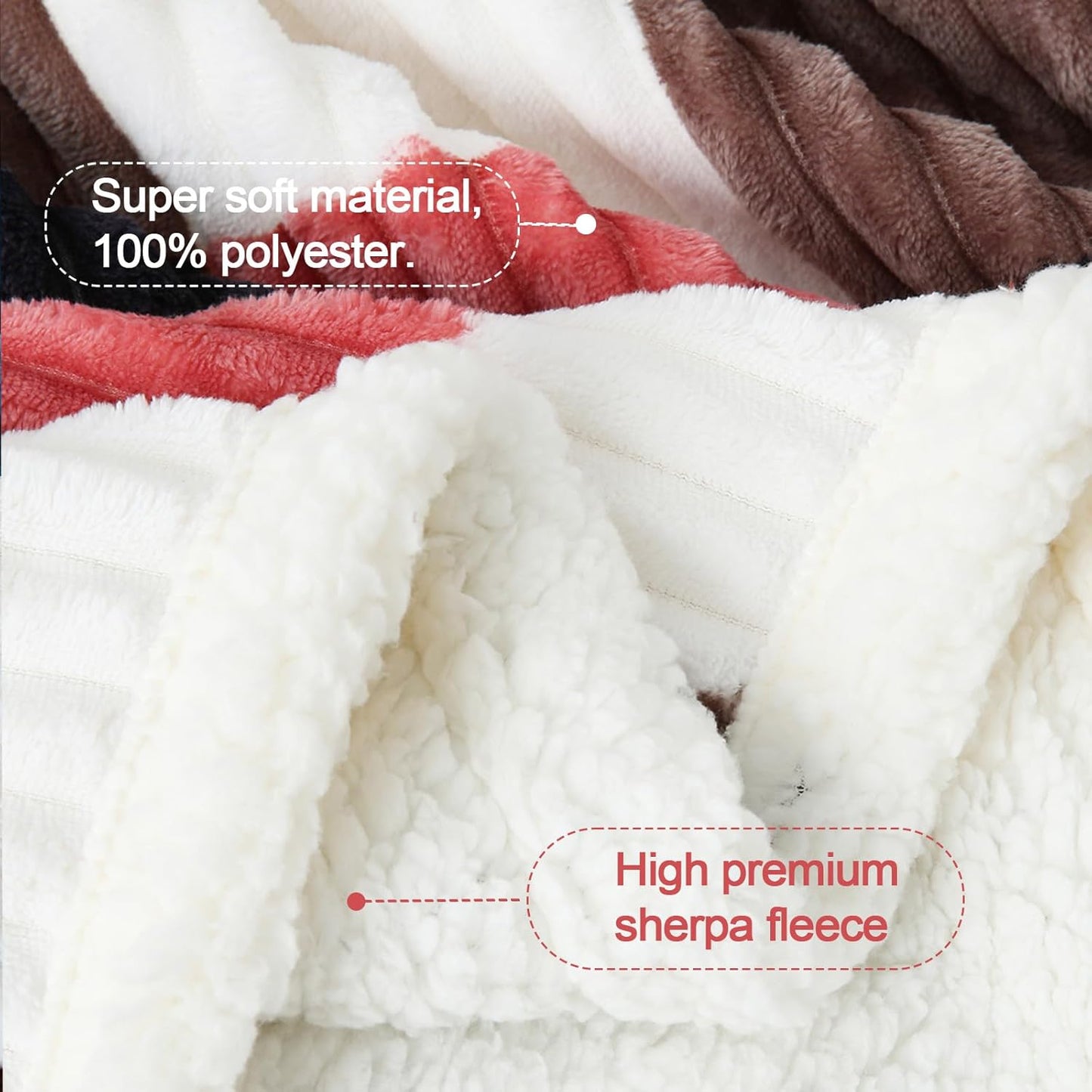 PU MEI Sherpa Blanket Twin Plaid Thick Bed Blanket, 80”*90”Super Soft Flannel Fuzzy Fleece Reversible Velvet Plush Warm Blanket for Couch (Black Red Check)