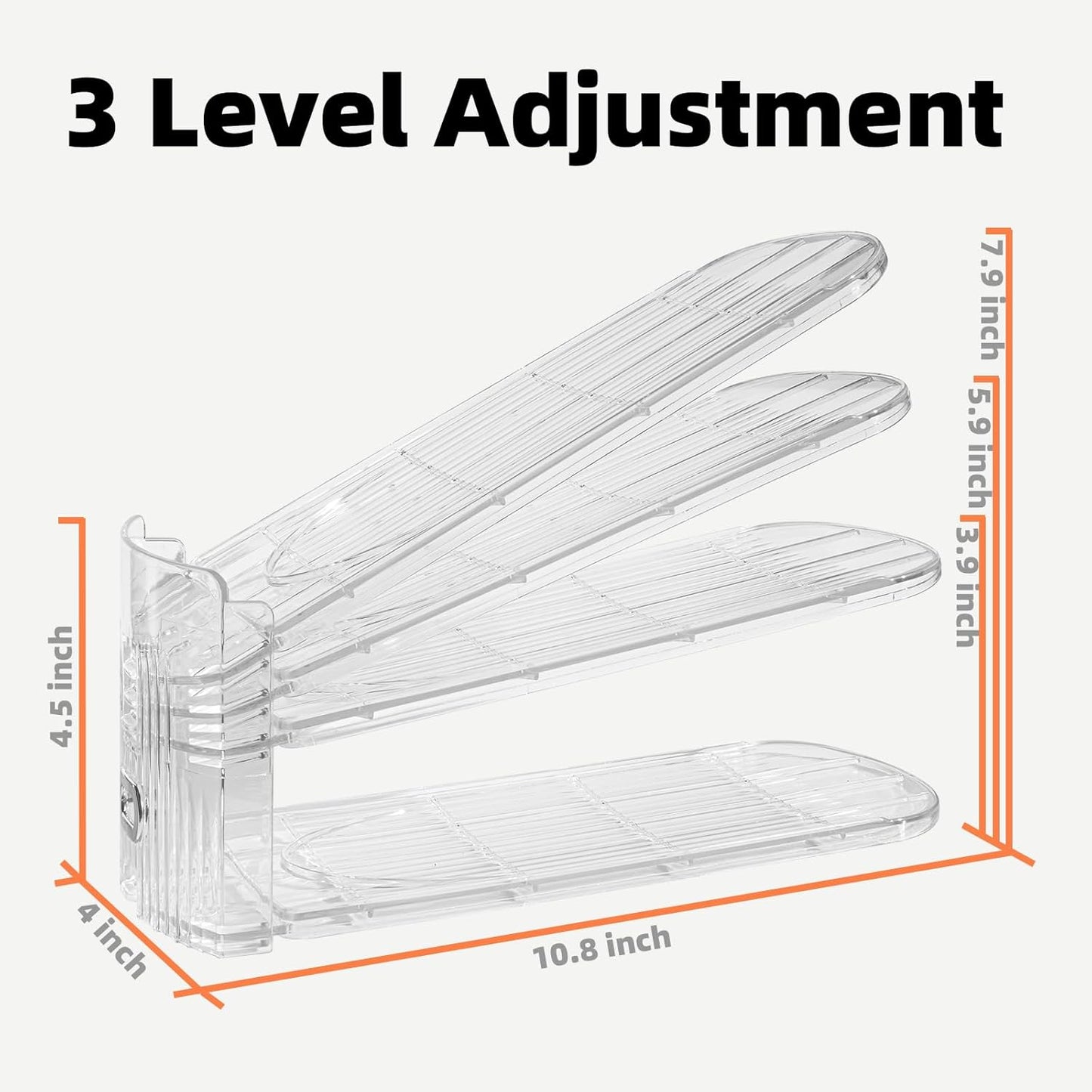 Shoe Slots Organizer, 12PCS Adjustable Double Layer Stack Shoe Rack, 50% Space-Saving Storage Rack Holder, Transparent