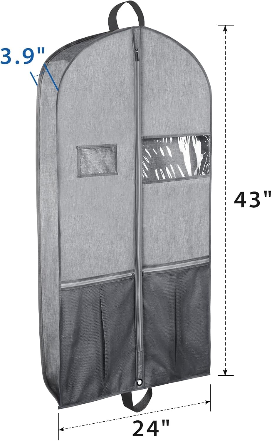 Zilink Heavy Duty Garment Bags for Travel 43”Suit Bags for Hanging Clothes Waterproof Gusseted Suit Cover Bags for Closet Storage with Handles for Suits Coats Jackets Dresses, Set of 2
