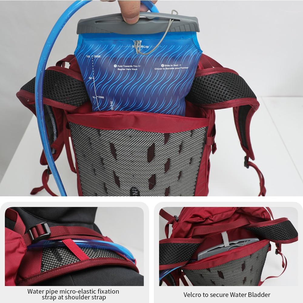 Hiking Hydration Backpack with 3l Water Bladder for Women and Men 25L Water Backpack for Hiking, Cycling, Climbing, Camping