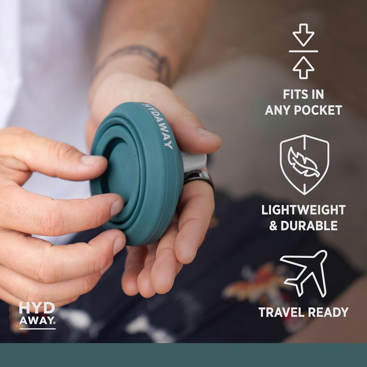 HYDAWAY 17oz Collapsible Water Bottle - BPA-Free, Leakproof, Lightweight, and Space-Saving - Perfect for Travel, Hiking, and Everyday Hydration