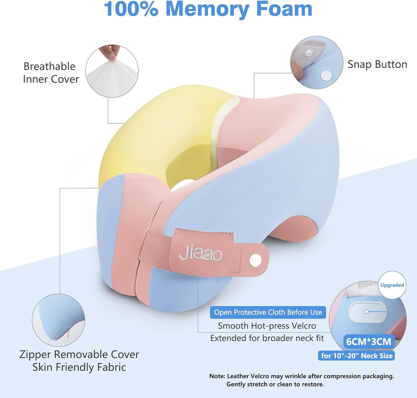 Travel Neck Pillow, Ergonomic Airplane Pillow for International Flights, Travel Essentials with 3D Eye Masks, Ear Plugs and Storage Bag, U Shaped Neck Support for Road Trips, Camping, Train