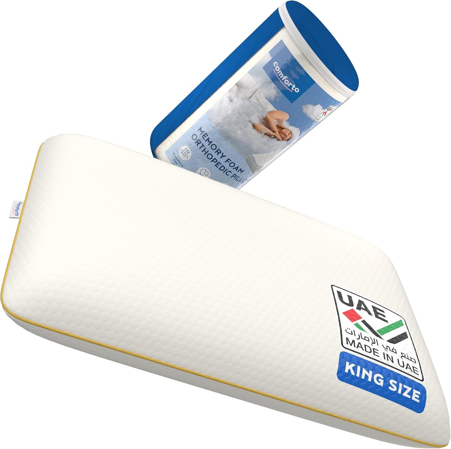 Ergonomic Memory Foam Pillow for Neck Pain Relief - Ergonomic 27.5x17.7 Neck Cervical Support Pillow for Sleeping - Side and Back Sleepers, Medical Orthopedic Foam Pillow - Medium Firm