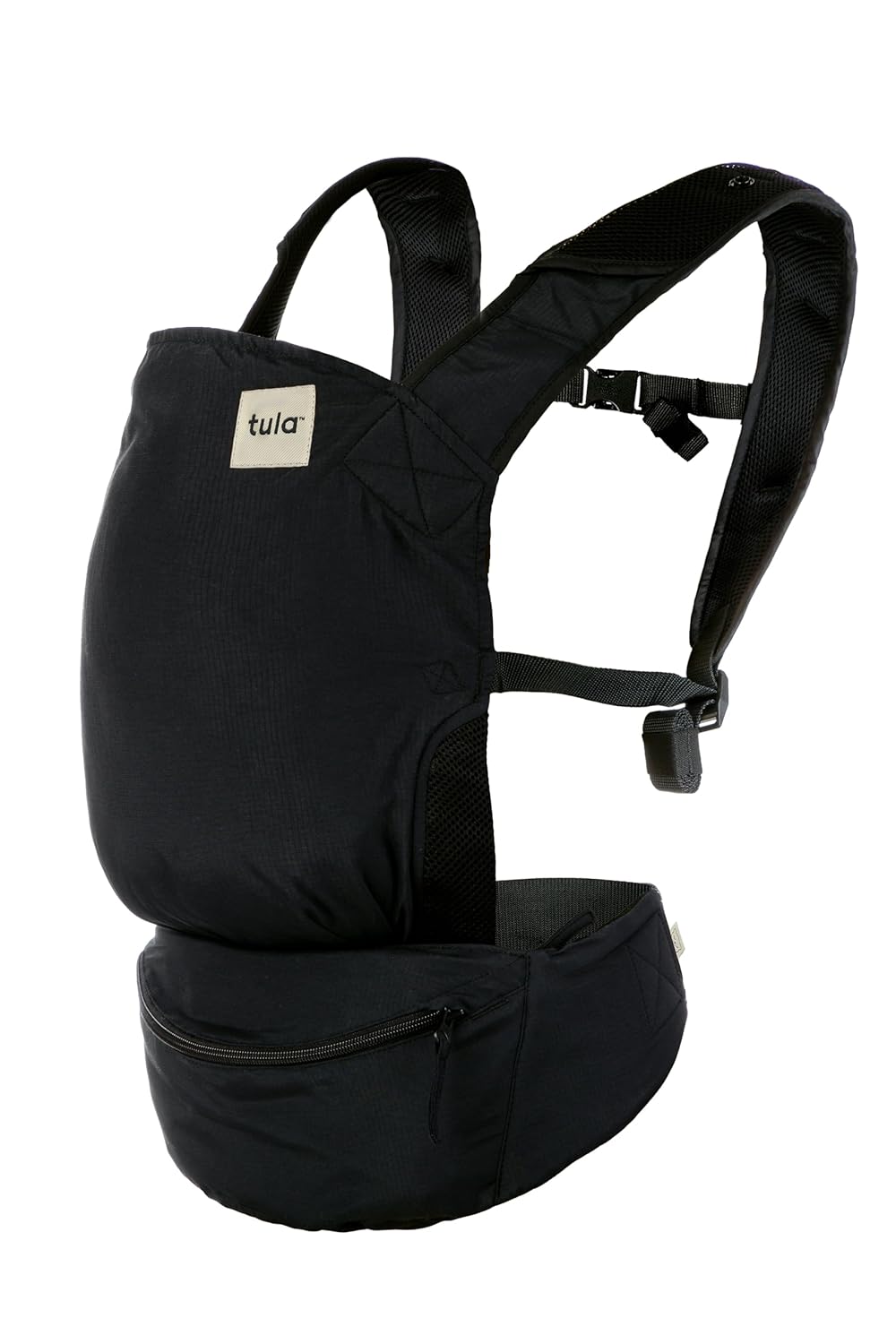 Baby Tula Lite Compact Baby Carrier, Ultra Compact and Lightweight, Convenient Carry Pouch, Ergonomic and Multiple Positions for 12 – 30 pounds - Black