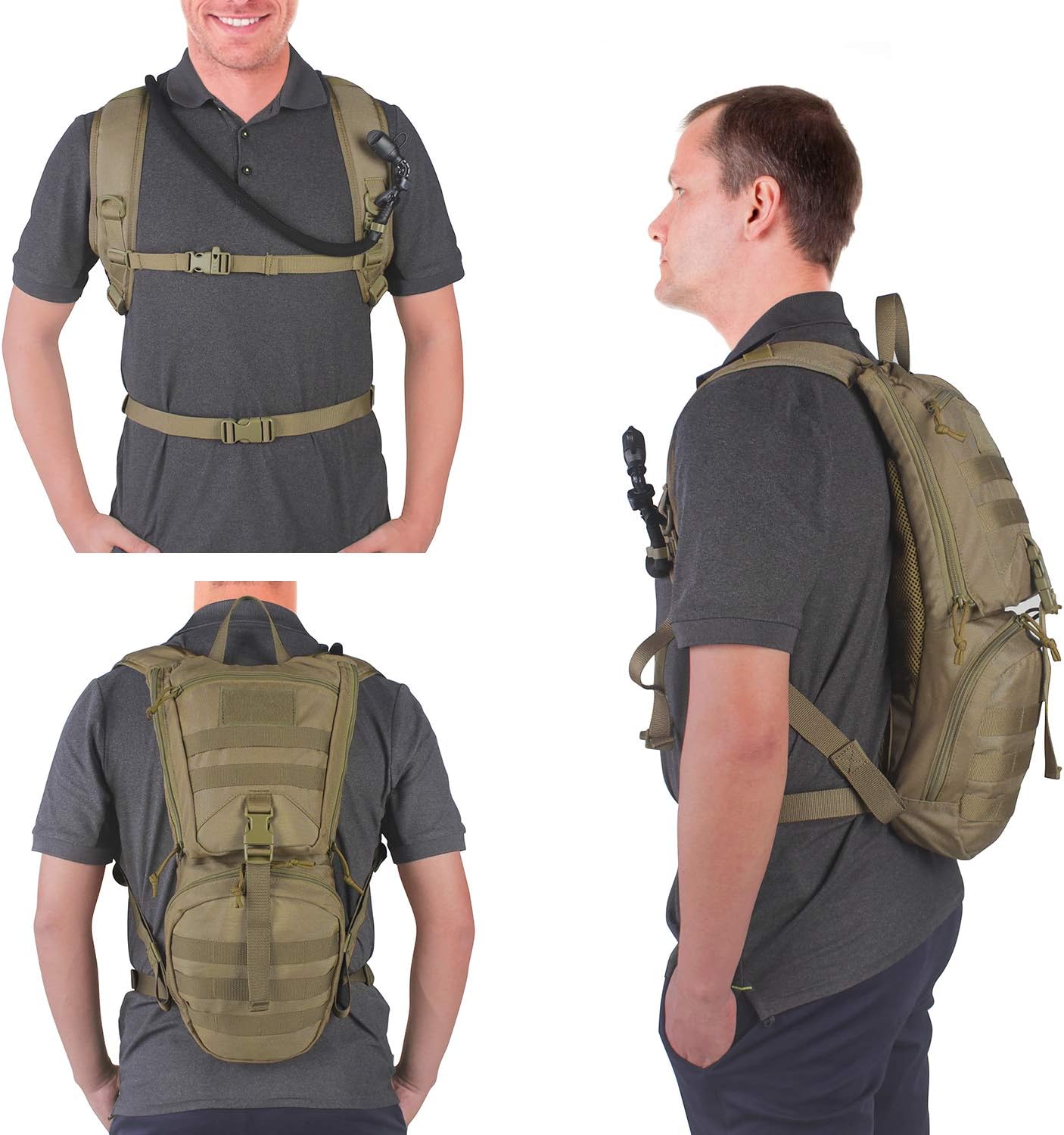 Unigear Tactical Hydration Packs Backpack 1050D with 3L Water Bladder, Thermal Insulation Pack Keeps Liquid Cool up to 4 Hours for Hiking, Cycling, Hunting and Climbing