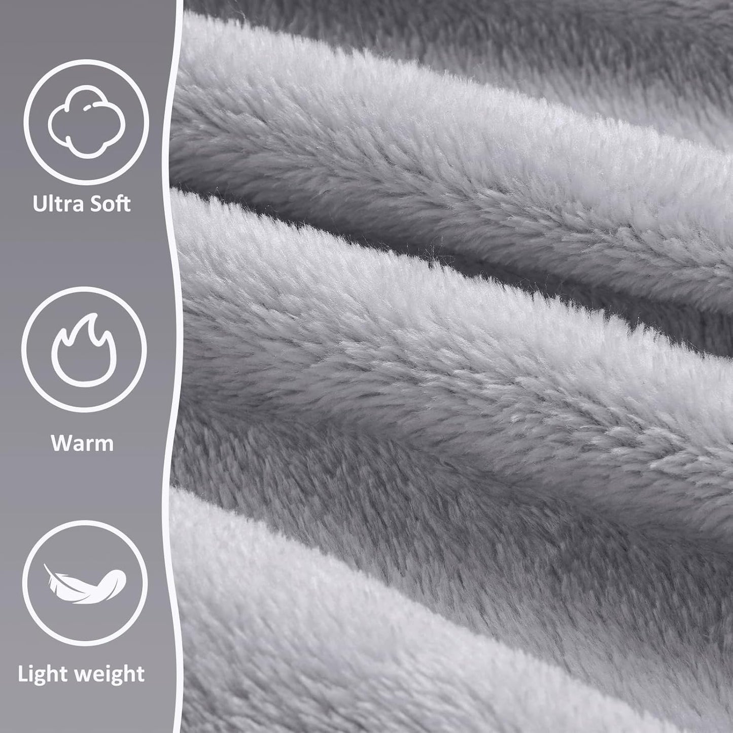 Travel Blanket, Ultra-Soft, Warm & Lightweight Travel Blanket Airplane with Bag, 65x40 in, Airplane Travel Essentials for Women, Men & Kids, Included Eye Mask, Luggage Sleeve & Backpack Clip