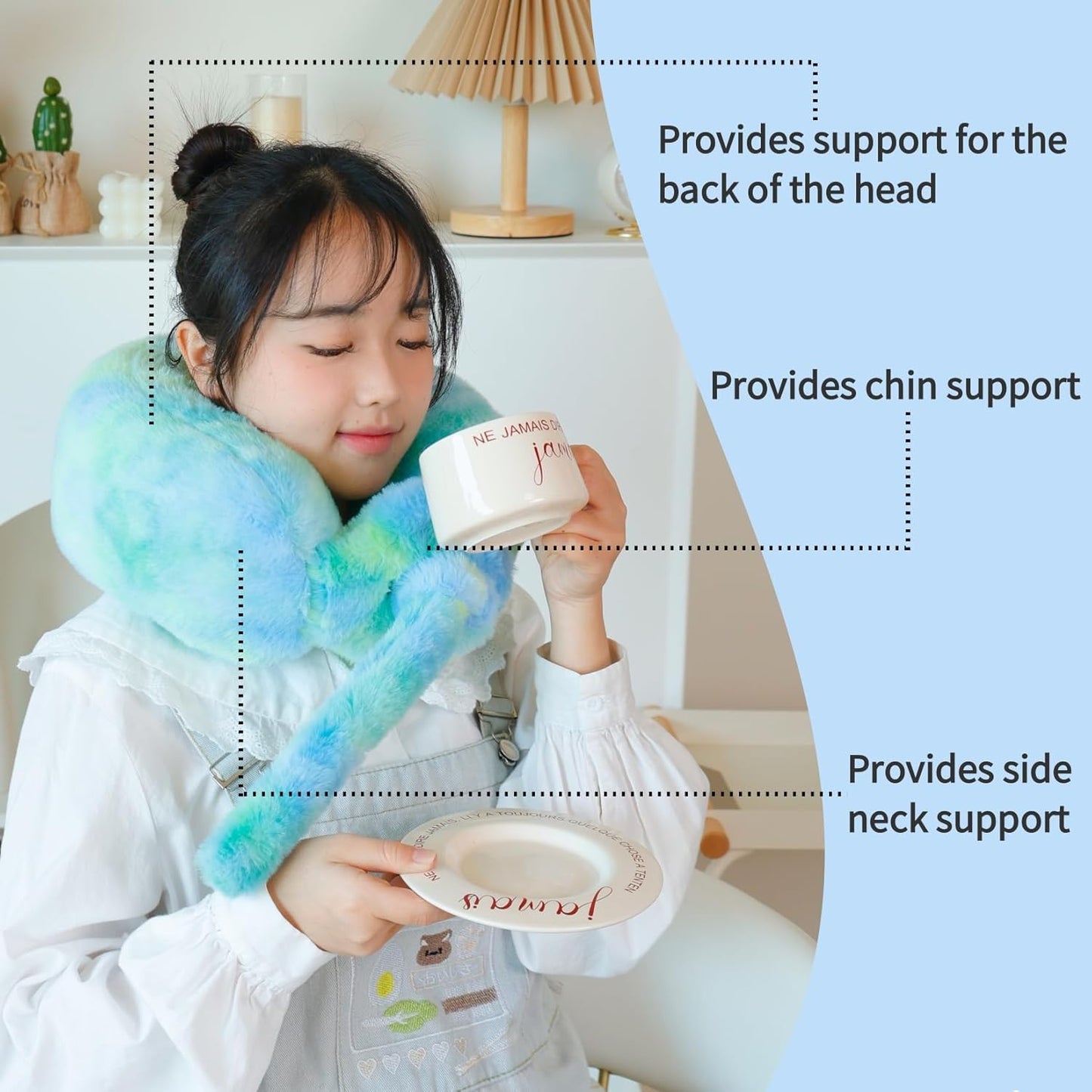 Travel Pillow Multifunctional Airplane Travel Neck Pillow Provides Neck and Lumbar Support During Travel Airplane Pillow Colorful Green