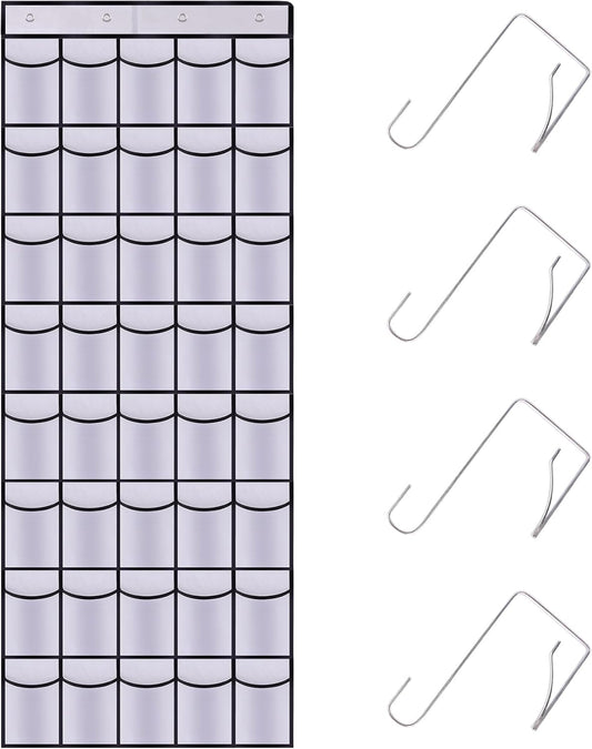 40 Mesh Pocket Over the Door Shoe Organizer,Hanging Shoe Rack for Closet Storage Holder for Dorm Room College Classroom Storag(White)