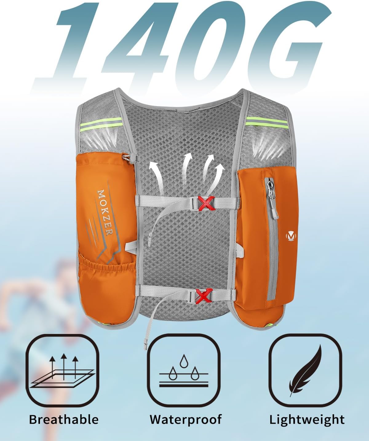 Running Hydration Vest with a 2L Water Bladder, Hydration Pack Lightweight Water Backpack for Running Hiking Cycling Marathon Trail for Men Women