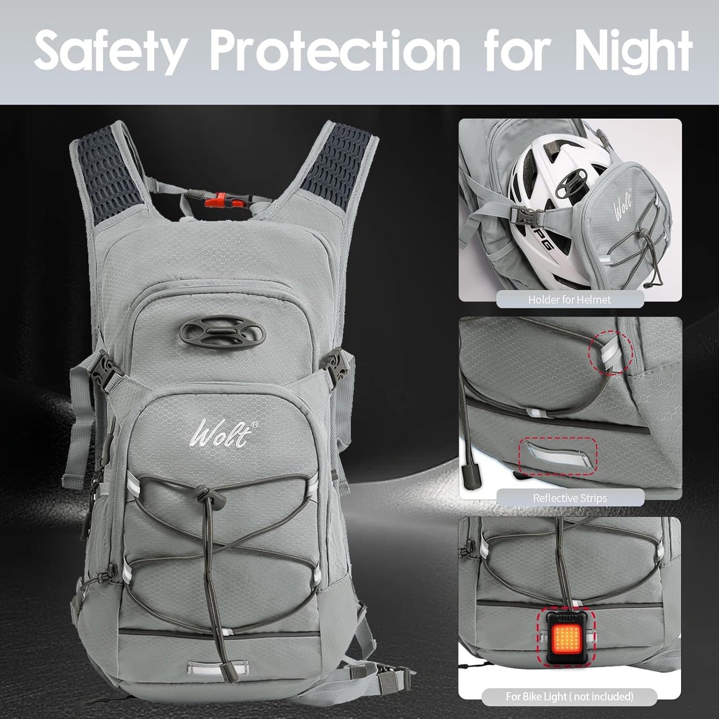 WOLT Hydration Backpack 18L Hiking Water Backpack with 2L Water Bladder for Men Women, Hydration Pack for Running Cycling Biking and Climbing