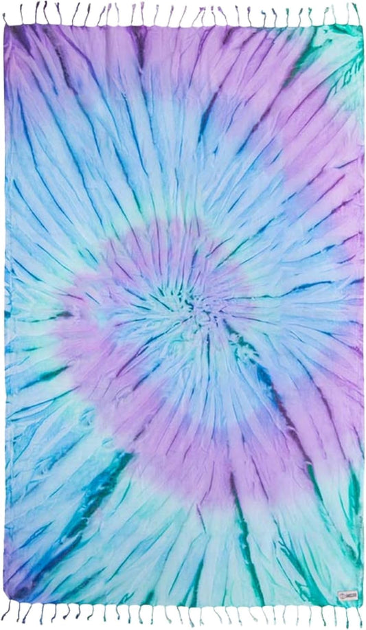 Sand Cloud Turkish Beach Towel - Sand Free - 100% Organic Turkish Cotton Yarn - Quick Dry Towel for Beach, Picnic Blanket or Throw - As Seen on Shark Tank - Tie Dye (Luna)