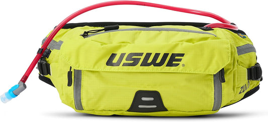 USWE Zulo Hydration Hip Pack - with Organizer and Side Pockets, Bounce Free Hip Belt (6L, Yellow)