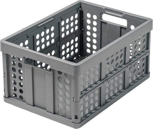 Clax® crate | folding box | basket | 48 qt (12 gal) | grey
