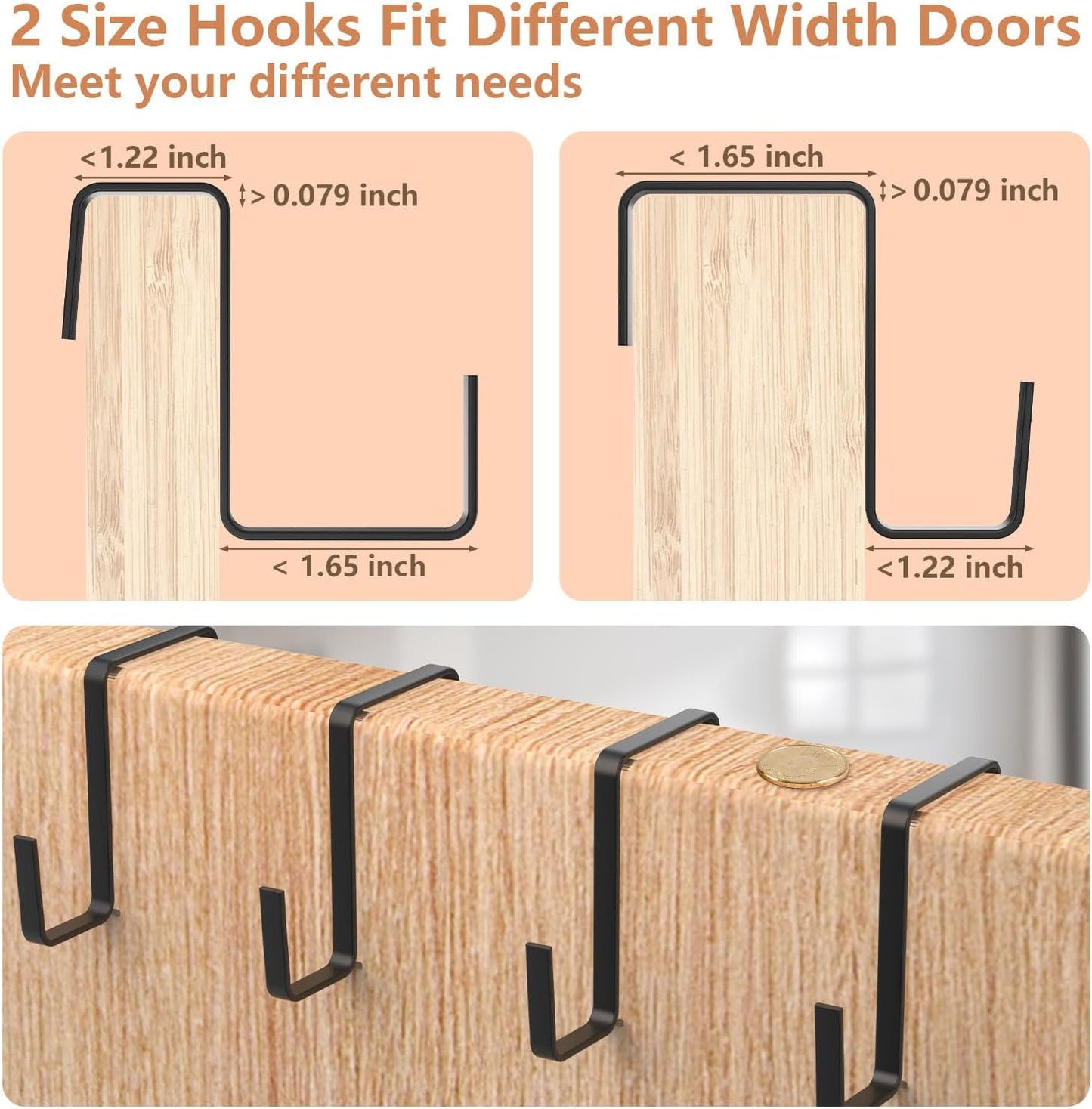 FENTEC 2 Pack Large Over The Door Shoe Organizer, 24 Pockets Mesh Hanging Shoe Organizers, Over Door Organizer, Black