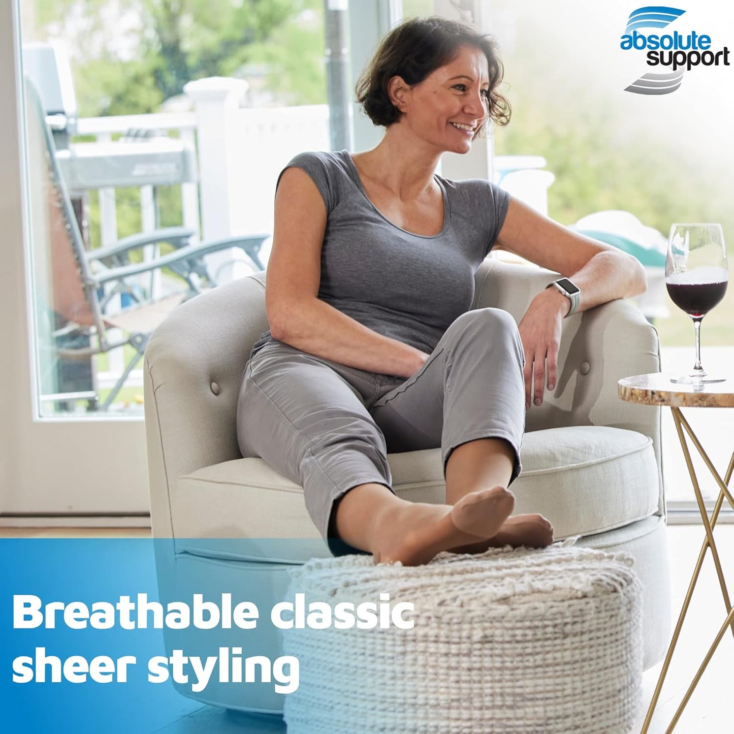 (3 Pairs - Closed Toe) Made in USA - Sheer Compression Socks for Women 15-20mmHg - Compression Stockings for Varicose Veins Circulation, Thrombosis, Embolism - Taupe, Medium - A101T2-3