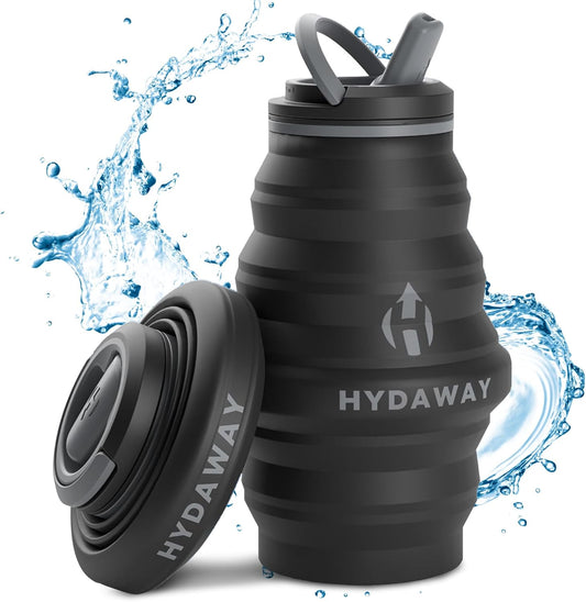 HYDAWAY 17oz Collapsible Water Bottle - BPA-Free, Leakproof, Lightweight, and Space-Saving - Perfect for Travel, Hiking, and Everyday Hydration