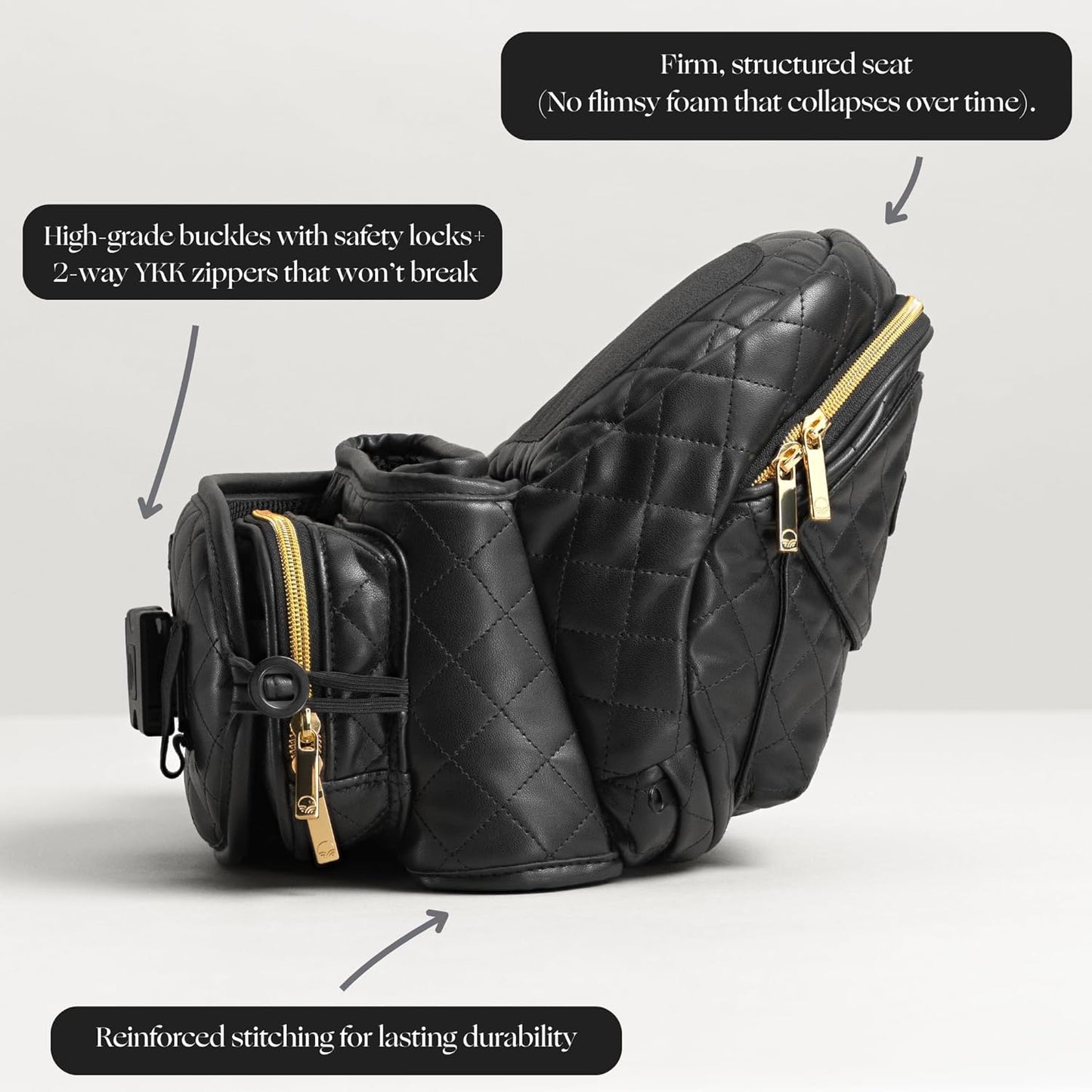 Tushbaby The Original Premium Quality Hip Seat Carrier – Safety-Certified Baby & Toddler Carrier with Secure Safety Buckles, No-Flimsy-Foam Design, Storage Pockets & Nursing Pillow. 0–3 yrs