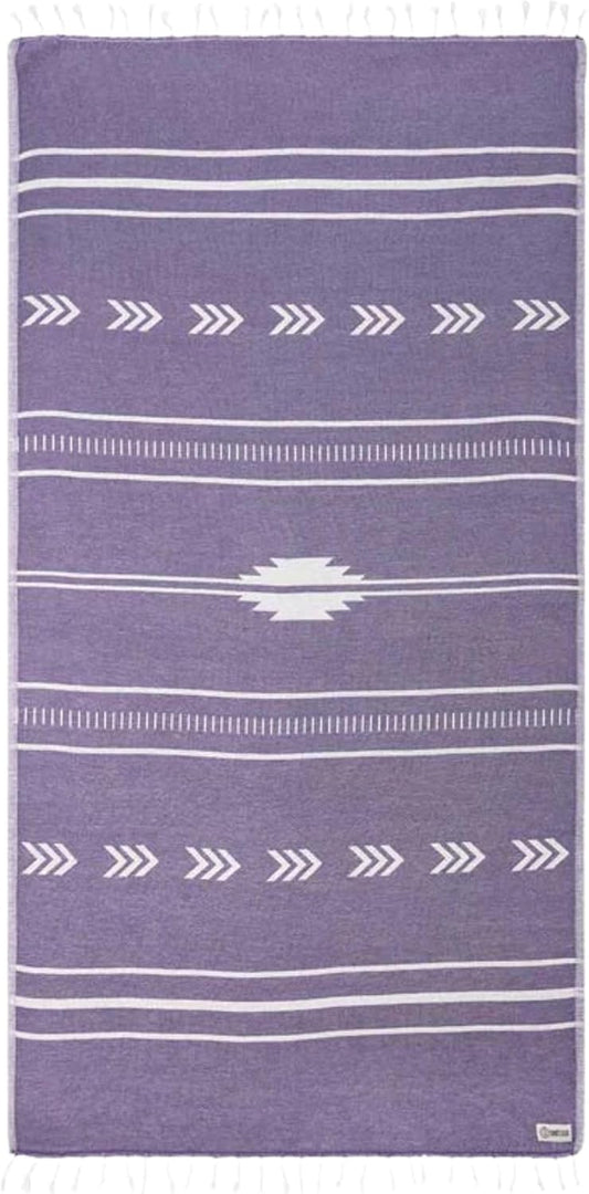 Sand Cloud Turkish Beach Towel - Sand Free - 100% Organic Turkish Cotton Yarn - Quick Dry Towel for Beach, Picnic, Blanket or Bath Towel - As Seen on Shark Tank - Santa Fe (Purple)