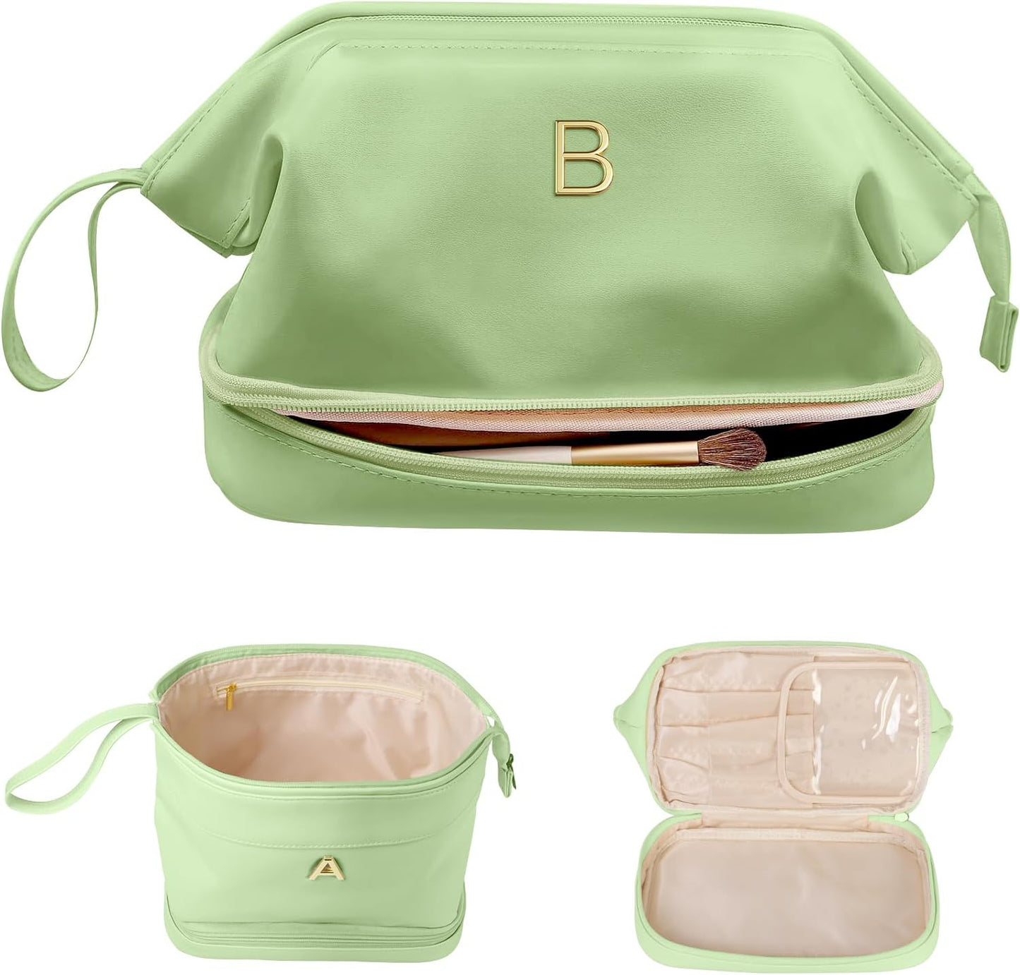 Birthday Gift for Daughter-Teen Girl Gifts Trendy Stuff, Initial Large Makeup Bag, Bride To Be Gift, Double Layer Cosmetic Bag, Gifts for 3 4 5 6 7 8 9 10 11 12 13 14 15 16 Year Old Girls