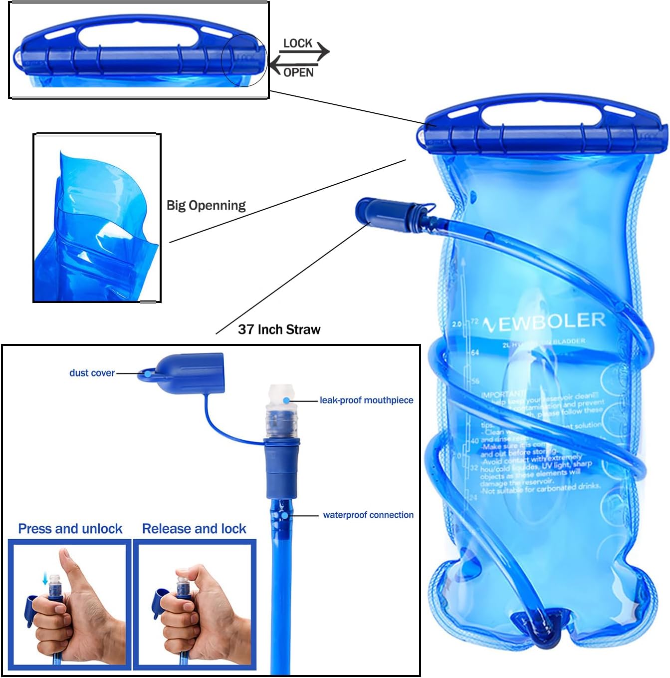 15L Hydration Backpack with 2L Water Bladder Water Backpack for Women, , Lightweight & Comfortable Running Vest for Running, Hiking, Cycling, Climbing, Camping, Biking,Rave