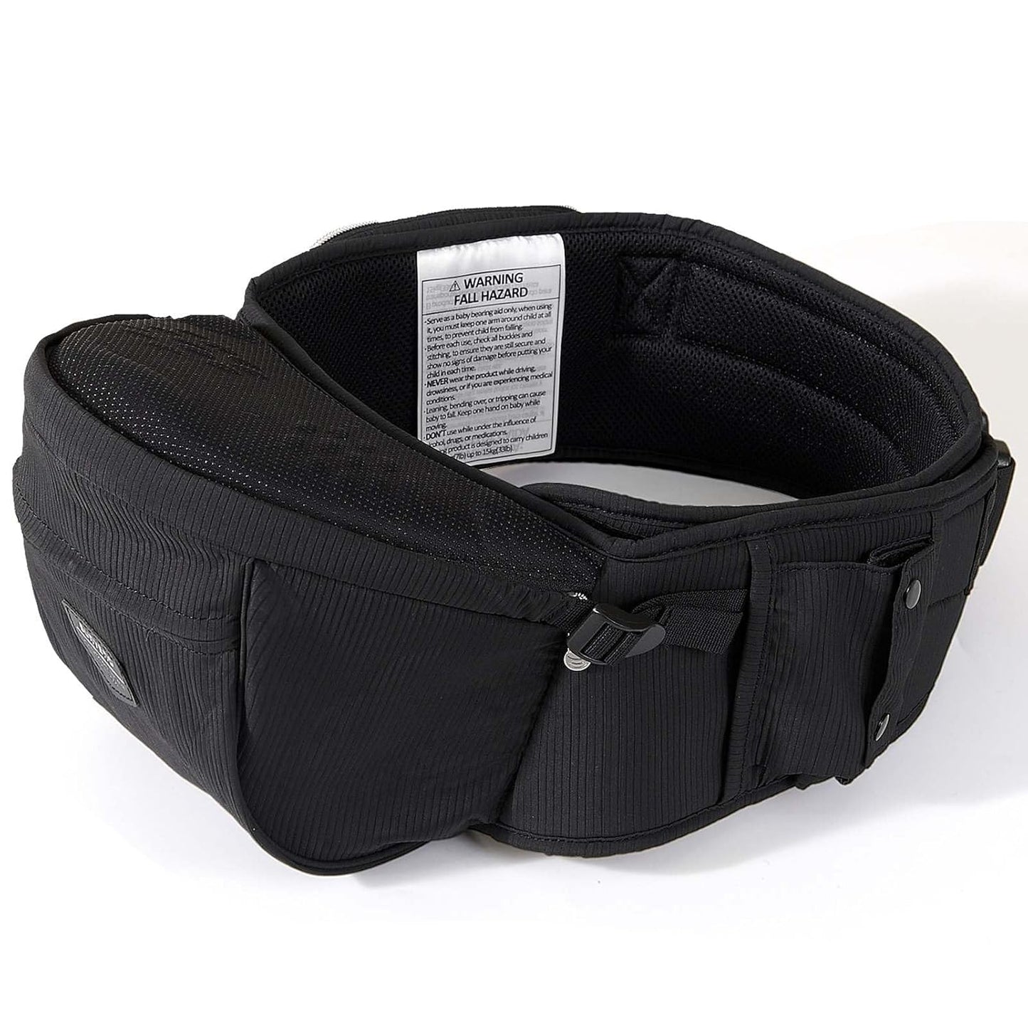 Sunveno Hip Baby Carrier with Seat,Ergonomic Baby Hip Carrier, Front-Facing Baby Holder, Anti-Slip Seat Surface, Wide and Adjustable Waistband, Multiple Pockets, Newborn to Toddler up to 45lbs, Black