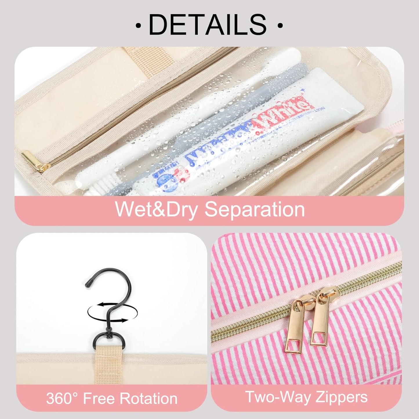 TOPEAST Bridesmaid Proposal Gifts - Bridal Shower Gifts, Hanging Toiletry Bag for Women, Personalized Travel Gifts for Women, Monogrammed Initial Tolietry Pouch Makeup Bag - Letter B, Blue