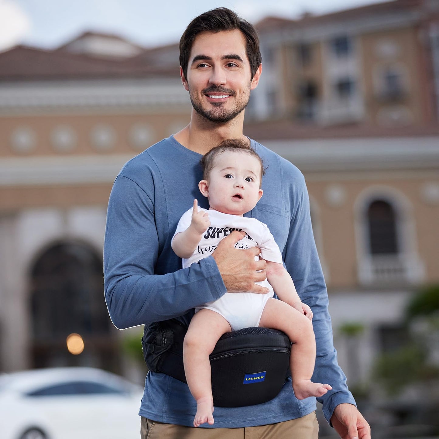 Baby Hip Carrier,Adjustable Extended Waistband with Various Pockets-Ergonomic,Baby Carrier with Hip Seat for Newborns & Toddlers(Black)