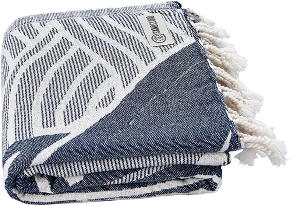 Sand Cloud Turkish Beach Towel - Sand Free - 100% Organic Turkish Cotton Yarn - Quick Dry Towel for Beach, Picnic, Blanket or Bath Towel - As Seen on Shark Tank - Marine Life (Mystical Whale)