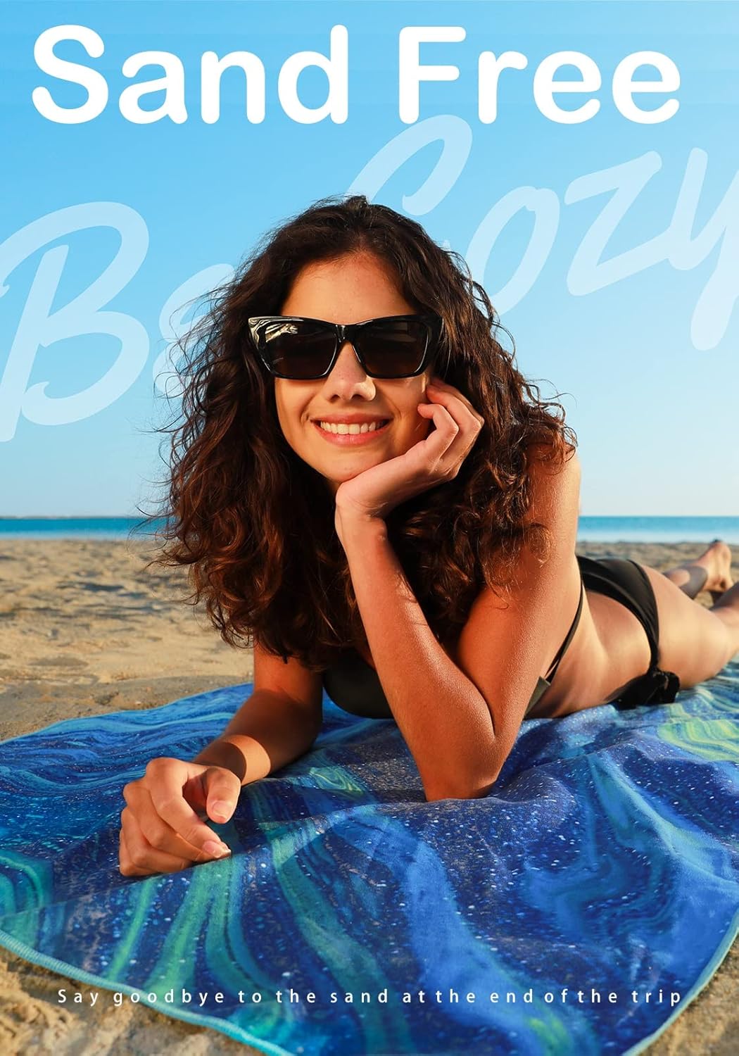 Microfiber Lightweight Beach Towel Sand Free Quick Dry Absorbent Thin Compact Towels for Swimming Pool Camping Beach Accessories Large Easy Pack Travel Things for Vacation Essentials Gift Adult