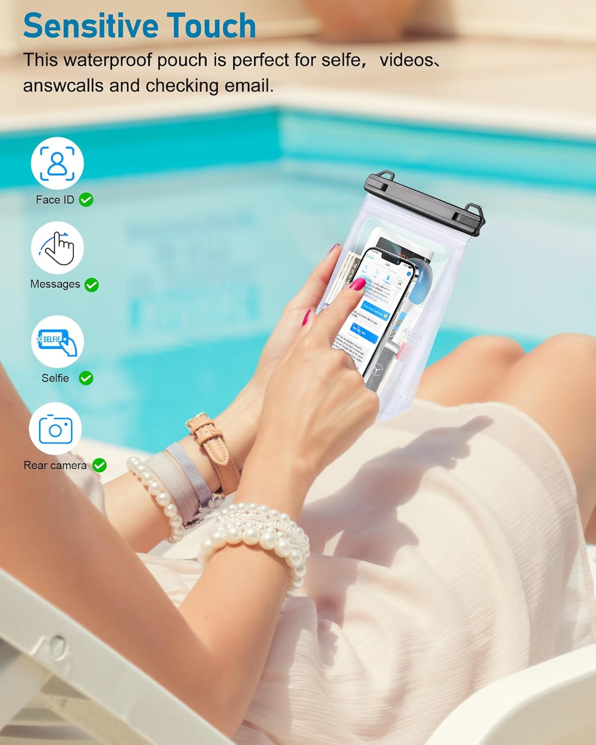 Large Waterproof Phone Pouch, Floating Dry Bag for iPhone 14 13 12 Pro Max Galaxy S22 S21 Large Capacity Waterproof Bag Sunscreen Glasses Storage Universal Dry Pouch for Swimming Rafting Boating