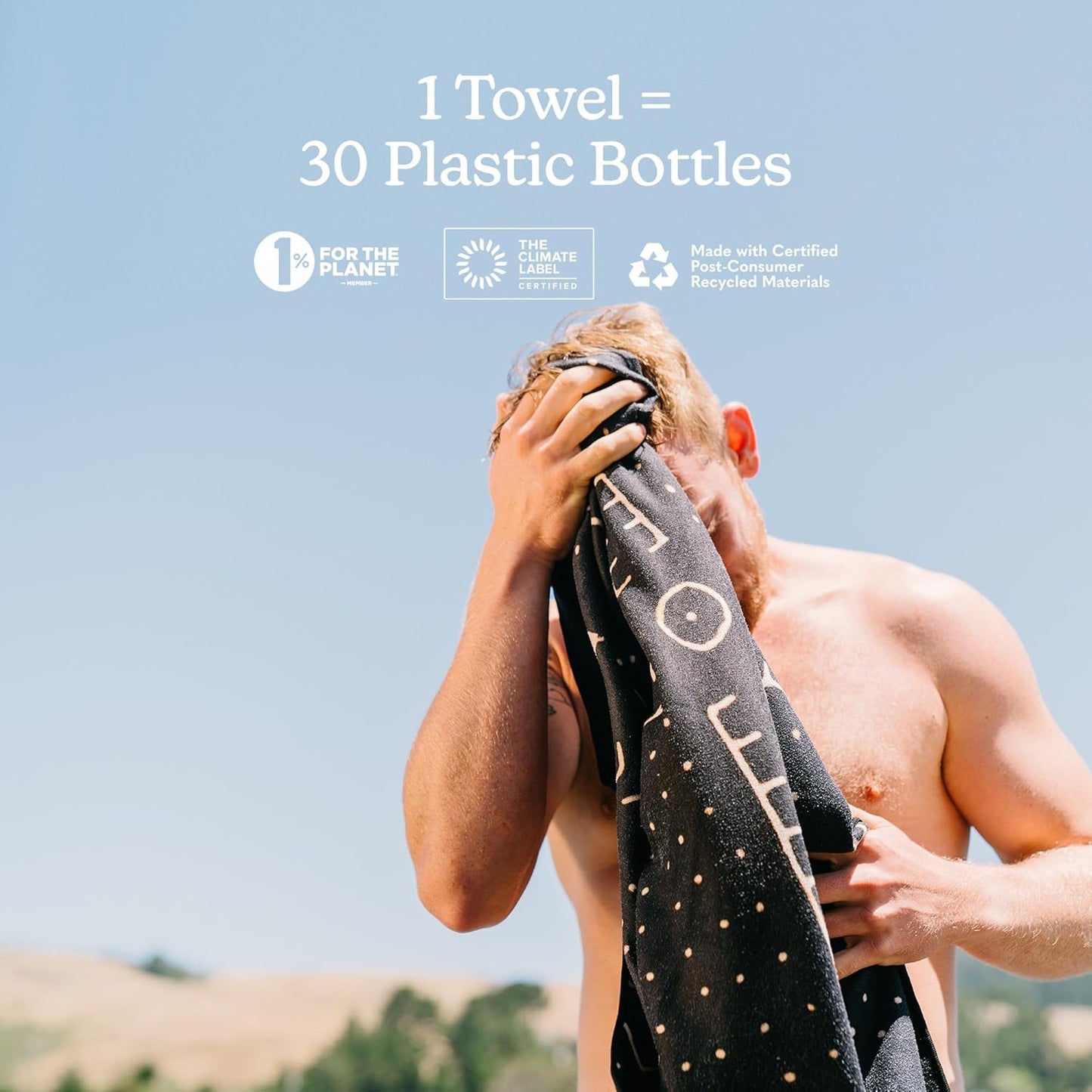 Nomadix Original Towel - Perfect for Beach, Pool, Travel, Camping, Yoga - Made with Recycled Materials - Super Absorbent - Sand Resistant - Mud Cloth - 72.5" x 30"