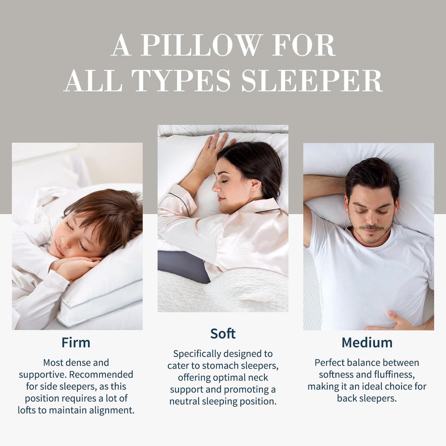 Globon Luxury Feather Down Pillow Standard Queen Size for Sleeping, Hotel Collection Fluffy Pillow, Medium Gusseted Bed Pillows, 18"X26", Pack of 1