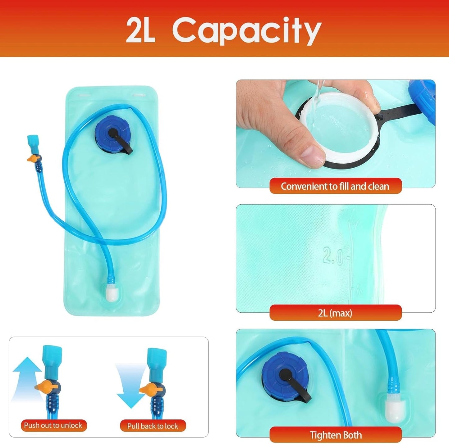 WOLT Hydration Backpack 18L Hiking Water Backpack with 2L Water Bladder for Men Women, Hydration Pack for Running Cycling Biking and Climbing