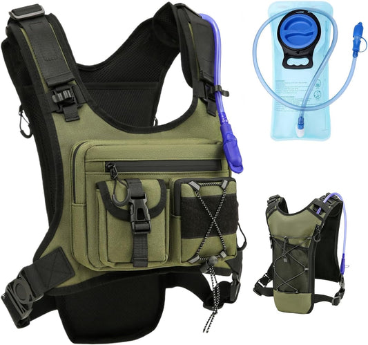 USA Original Patent Running Hydration Vest Backpack, Lightweight Chest Pack with 2.0L Water Bladder Bag Daypack for Hiking Running Cycling Race Marathon for Women Men