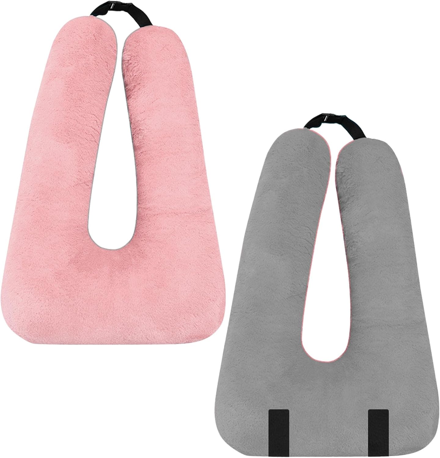 Travel Pillow, Travel Pillow for Kids, Sleeper Hold Pillow Travel, Removable U-Shaped Pillow for Adults and Children to Support Head and Body in The Back Seat of Long Car Trips (Pink and Gray)