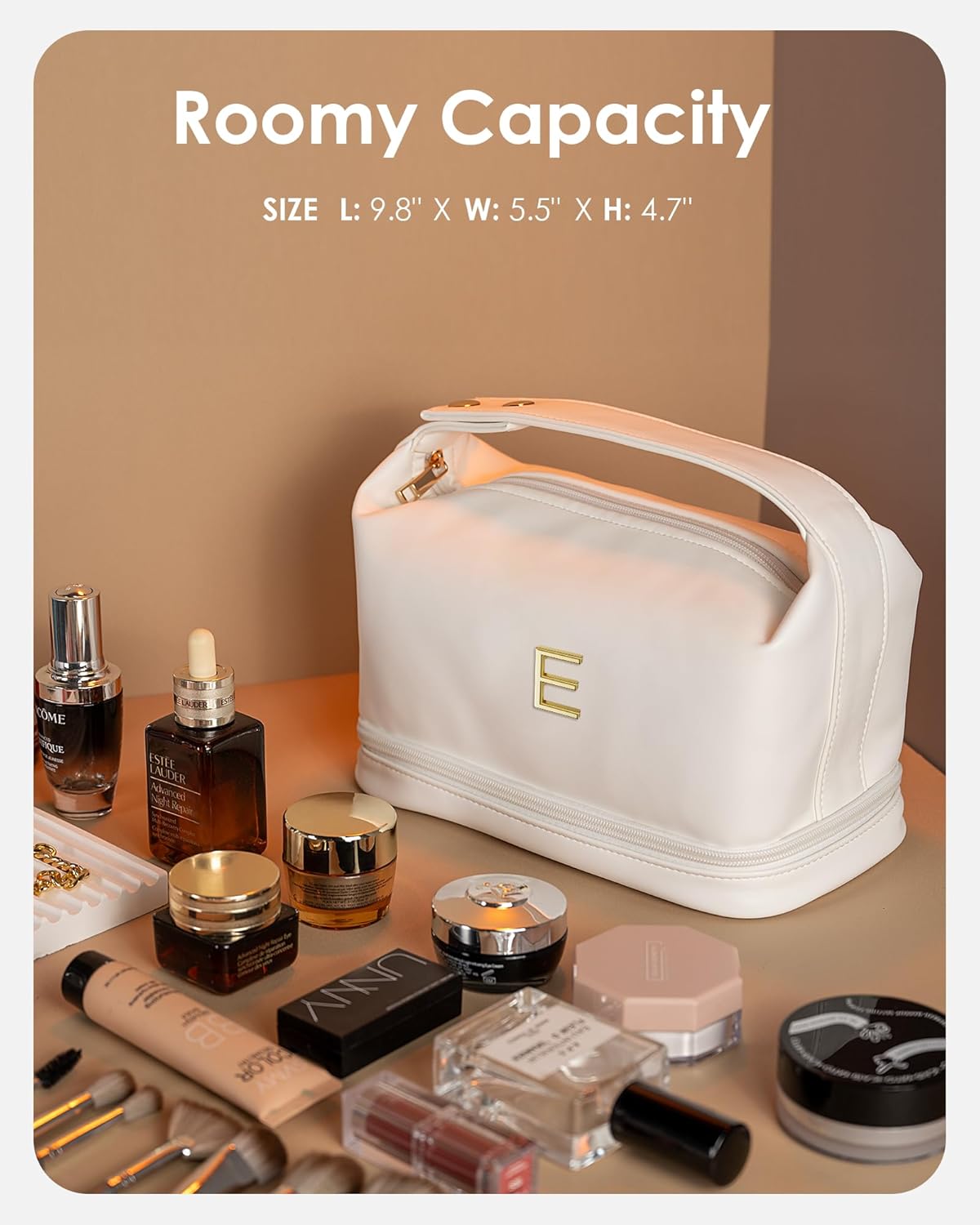 Daughter Gifts, Birthday Gifts Ideas-Personalized Makeup Bag, Office Gifts for Women Cosmetic Bag with Makeup Brush Organizer, Graduation Gifts for Sister, 9 10 11 12 13 14 Year Old Girls